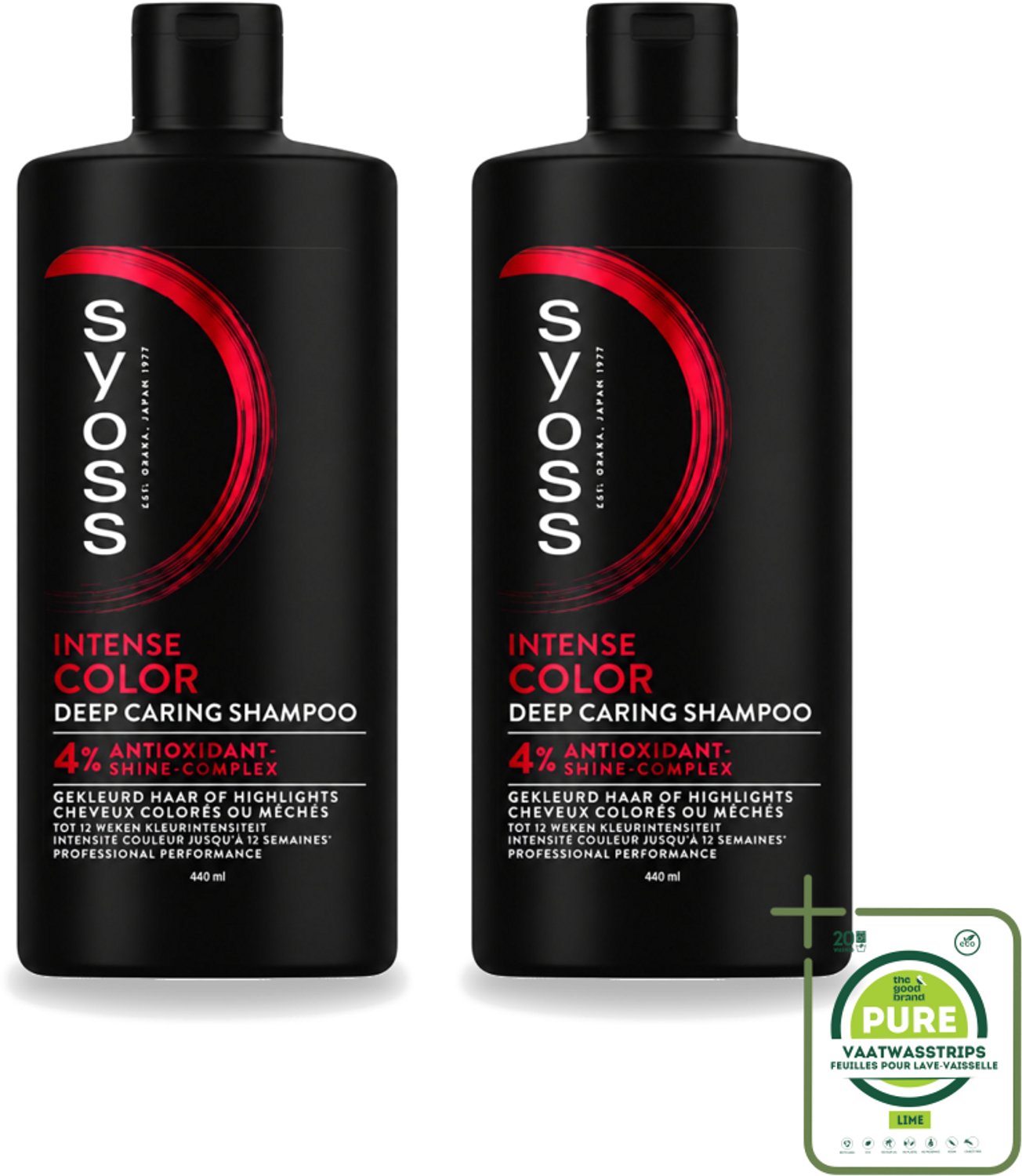 2 x Syoss – Shampoo – Color – 440 ml - Grootverpakking - Vaatwasstrips - Kleurbehoud - Glans - Kleurvervaging - Gekleurd Haar - Highlights