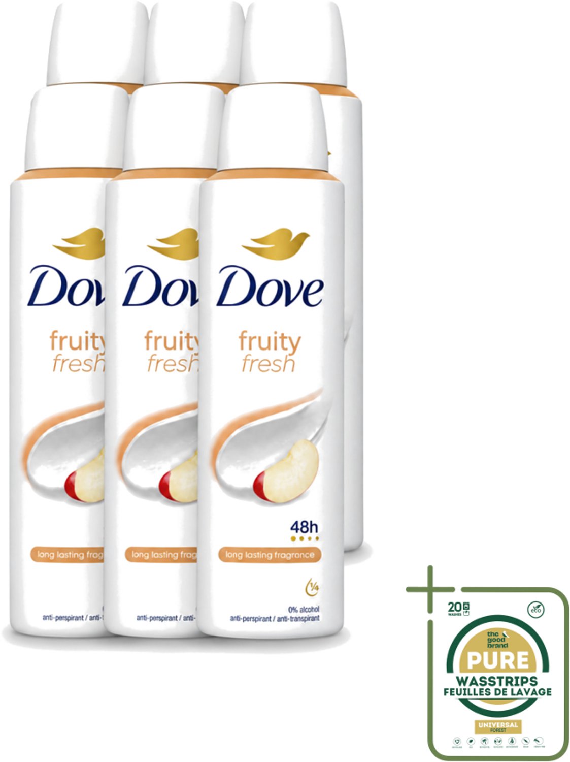 6 x Dove – Deodorant Spray – Fruity Fresh – 150 ml - Deodorant Spray - Fris - Fruitige Geur - Okselhuid Verzorging - Transpiratiegeur