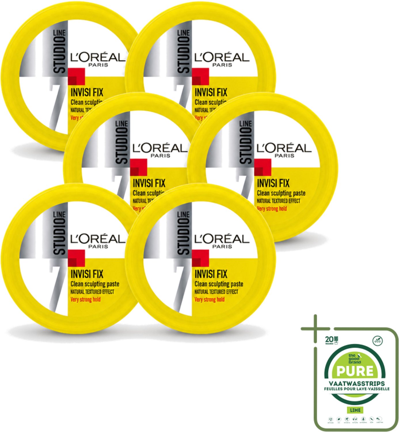 6 x L'Oréal Paris - Wax - Studio Line - Invisi Fix - Gel-Paste Clean Sculpting - 75 ml - Grootverpakking - Haarkleur - Haartypen - Haartypen - Haartypen - Haartypen