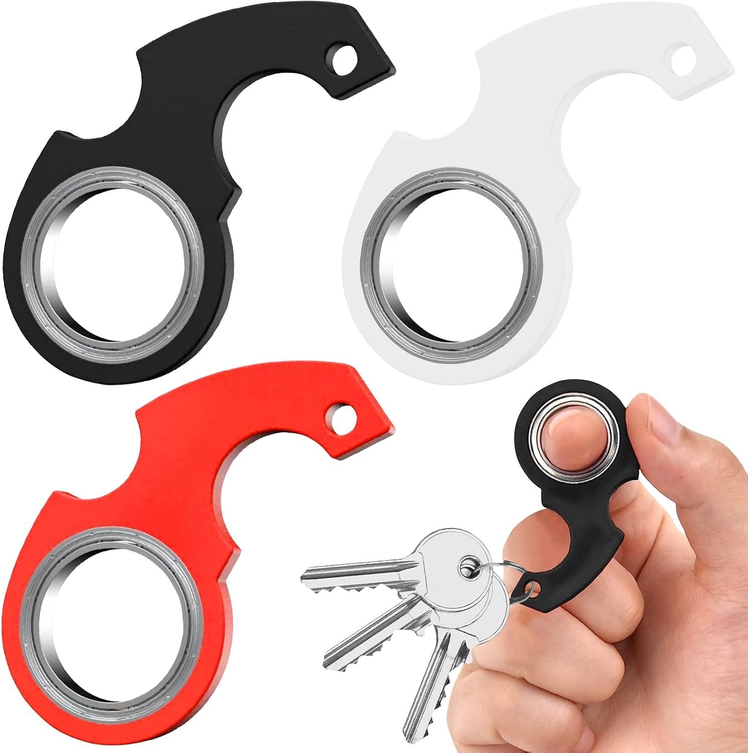 Fidget Spinner Sleutelhangers Set van 3 - Stressverlichting Speelgoed voor Kinderen en Volwassenen, Perfect voor Thuis en Op Kantoor