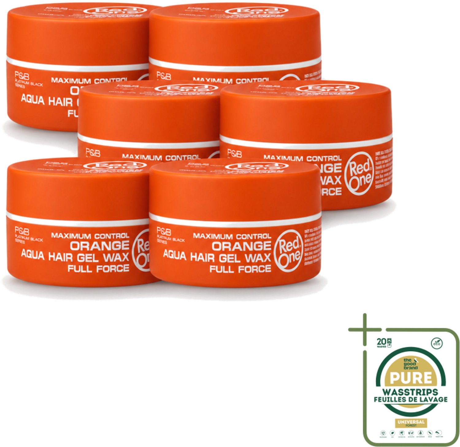 6 x Red One - Haarwax - Aqua Orange - Verfrissende Styling - Voor Sterke Hold & Glanzende Finish - 150 ml - Haarwax - Aqua Orange - Styling Wax - Strong Hold - Glanzende Finish