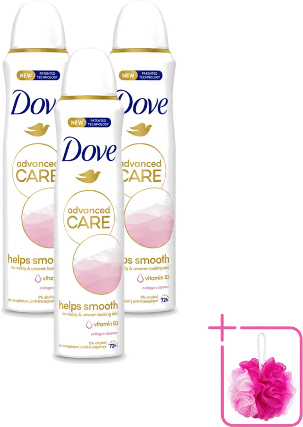 3 x Dove – Deodorant Spray – Helps Smooth Advanced Care – 150 ml - Bulkverpakking - Deodorant spray - Okselhuid verzorging