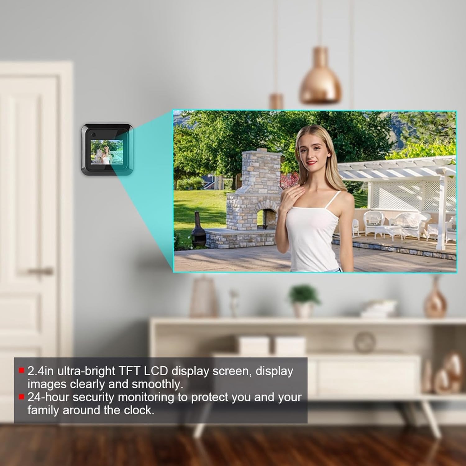 Digitale Kijker met 95° Groothoekcamera en 2.4 Inch TFT LCD Scherm voor Beveiliging en Toezicht in Huis