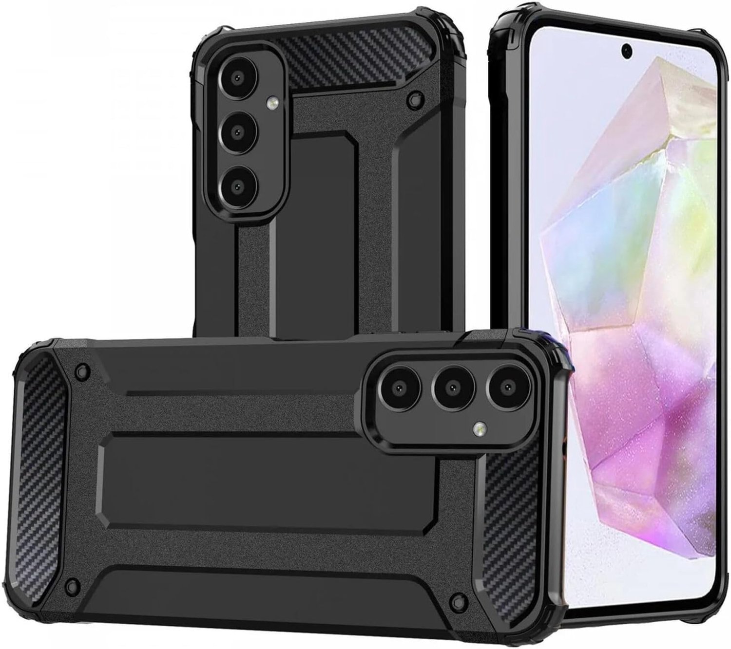 Geschikt voor Samsung Galaxy S24 FE | Shock Proof | Hybride Back Cover | Beschermhoes | Schokbestendig | Extra bescherming | Zwart
