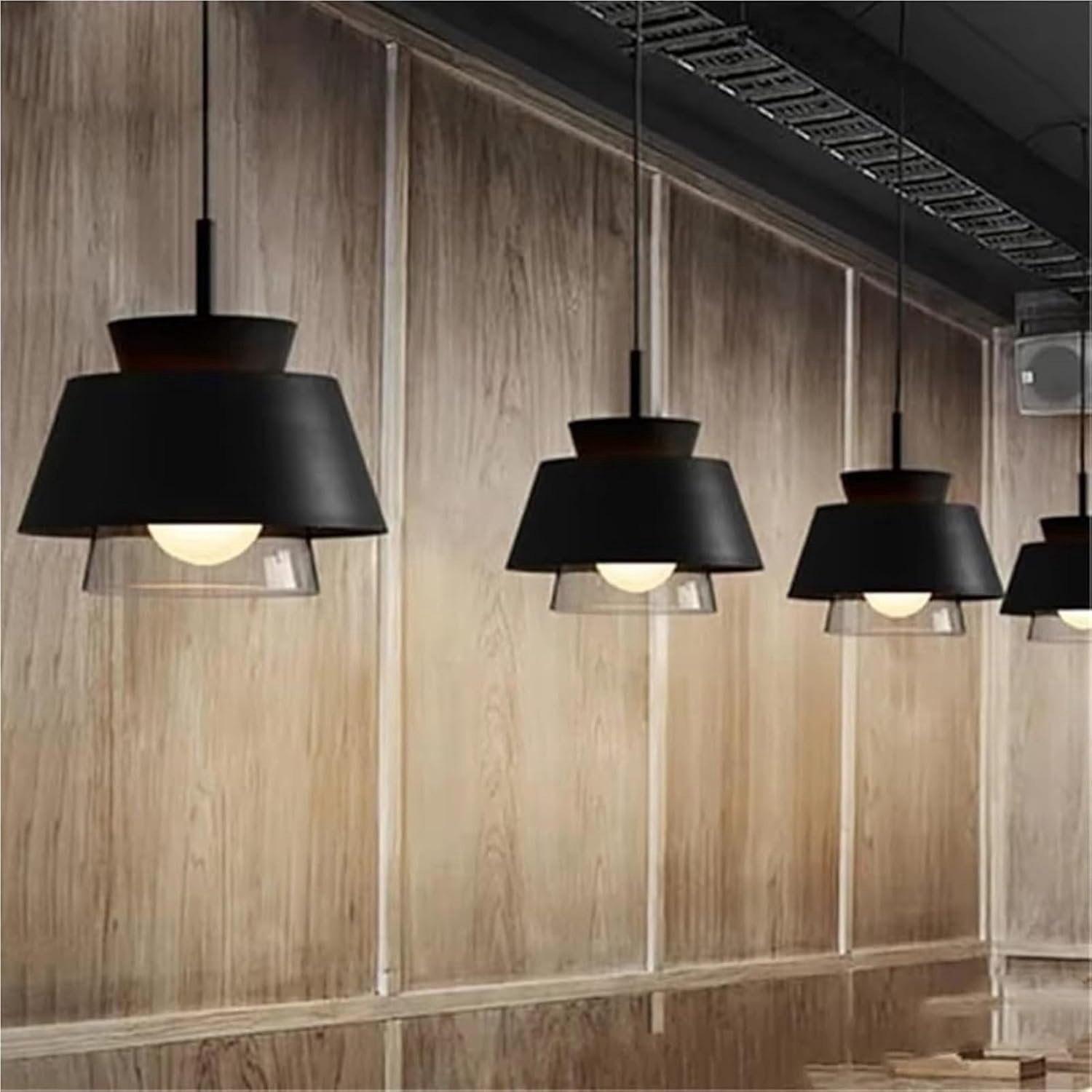 Scandinavische ijzeren hanglamp voor slaapkamer, moderne kristallen hanglamp voor keuken, tafel, woonkamer, slaapkamer, decoratieve accessoires (zwart)