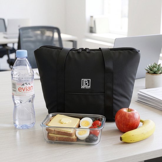 Brisby Koeltas Lunchtas 6L – 4-Laags Geïsoleerd – Inclusief 2 Koelelementen – Waterafstotend – Voor Werk, School & Onderweg – Zwart van Brisby — afbeelding 4