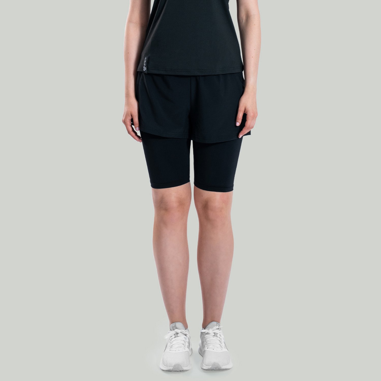 GymBeam Dames ULTRA 2in1 Korte Broek Zwart STRIX XS