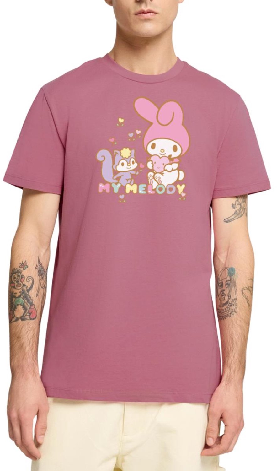 My Melody Plukt Hartbloemen Met Risu Premium T Shirt Heren
