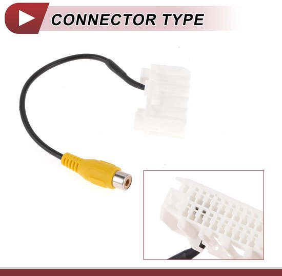 1 Stuks Achteruitrijcamera Achteruitrijcamera Adapter Kabelboom Kabel voor Jeep Compass 2009-2017 Voor Achteruitrijcamera Bedrading Kabelboom Wit Metaal — afbeelding 4