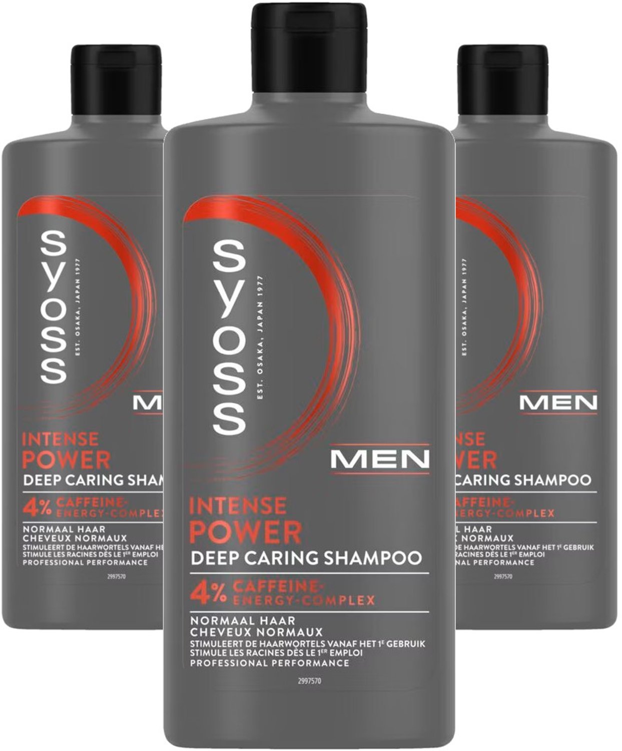 Syoss Men Intense Power - Multipack - Shampoo - 1320ml (3x440ml)