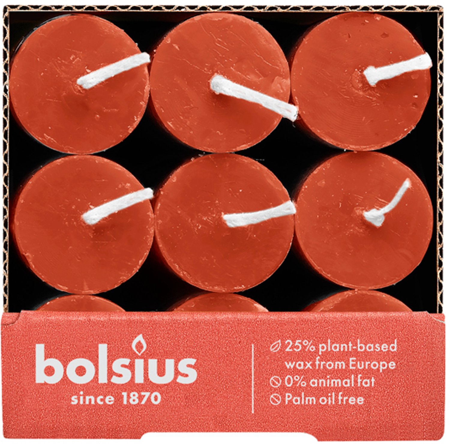 Bolsius Rustiek Tafelkaars Earthy Orange (9 stuks) oranje