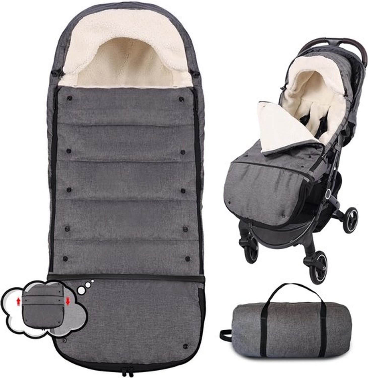 Universele wintervoetenzak - Voor kinderwagen en buggy - Verstelbaar en waterdicht
