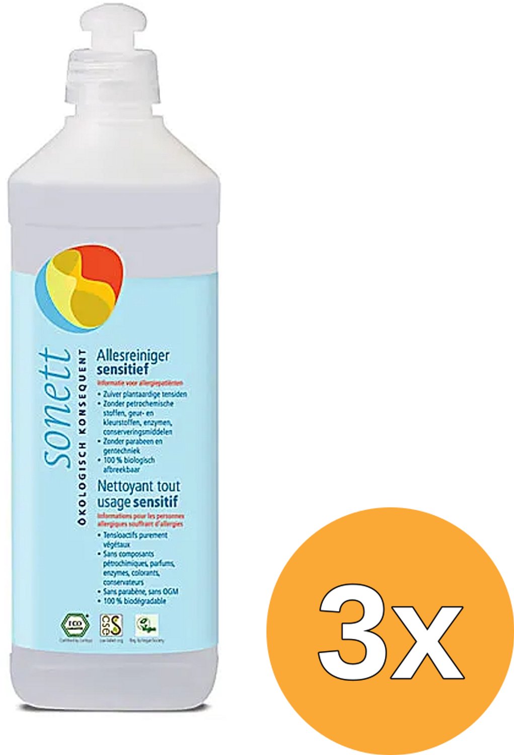 3x Sonett Allesreiniger Sensitive Bio (500 ml)