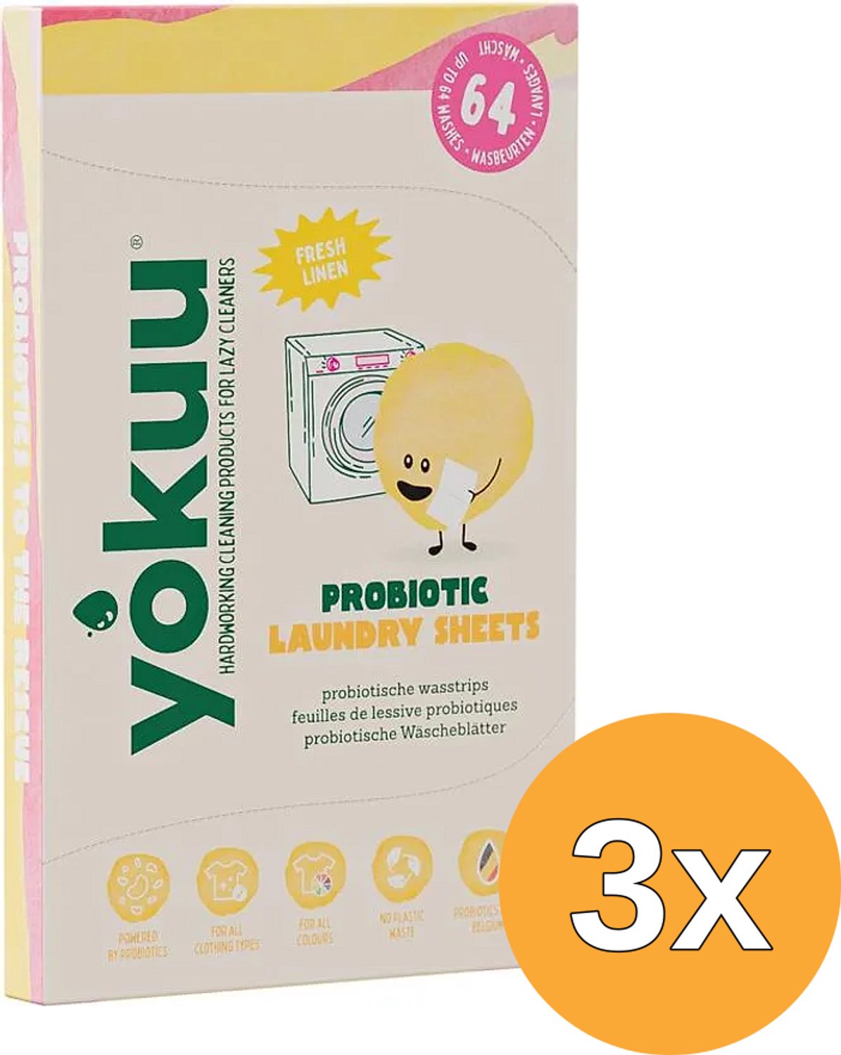 3x Yokuu Wasstrips Fresh Linnen (96 gr)