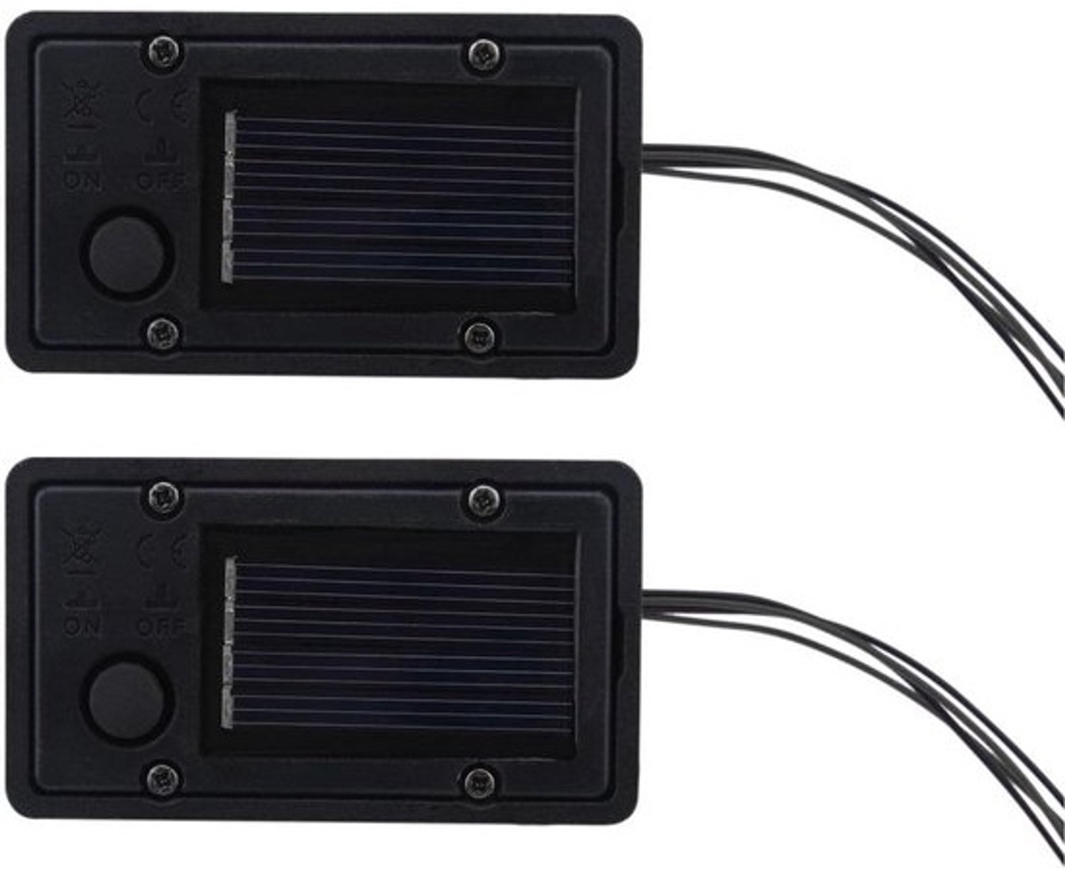 Batterijdozen voor zonne-energie - Zonne-accessoires - Voor het repareren van buitenverlichting - Universele compatibiliteit - 2 stuks - Zwart