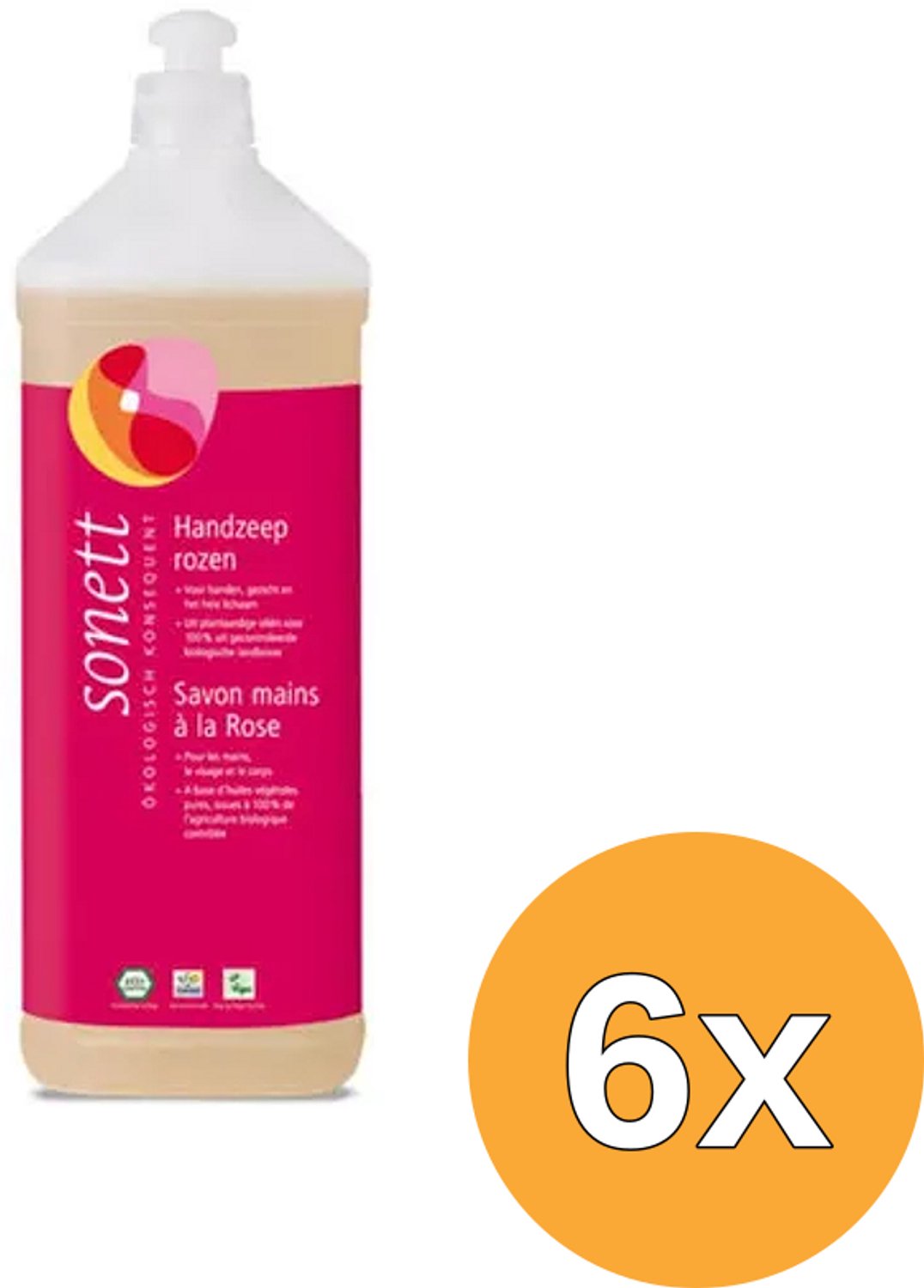 6x Sonett Handzeep rozen vloeibaar (1000 ml)