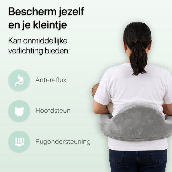 BimbelBoo® Voedingskussen - Afneembare hoes - Grijs - Borstvoedingskussen — afbeelding 3