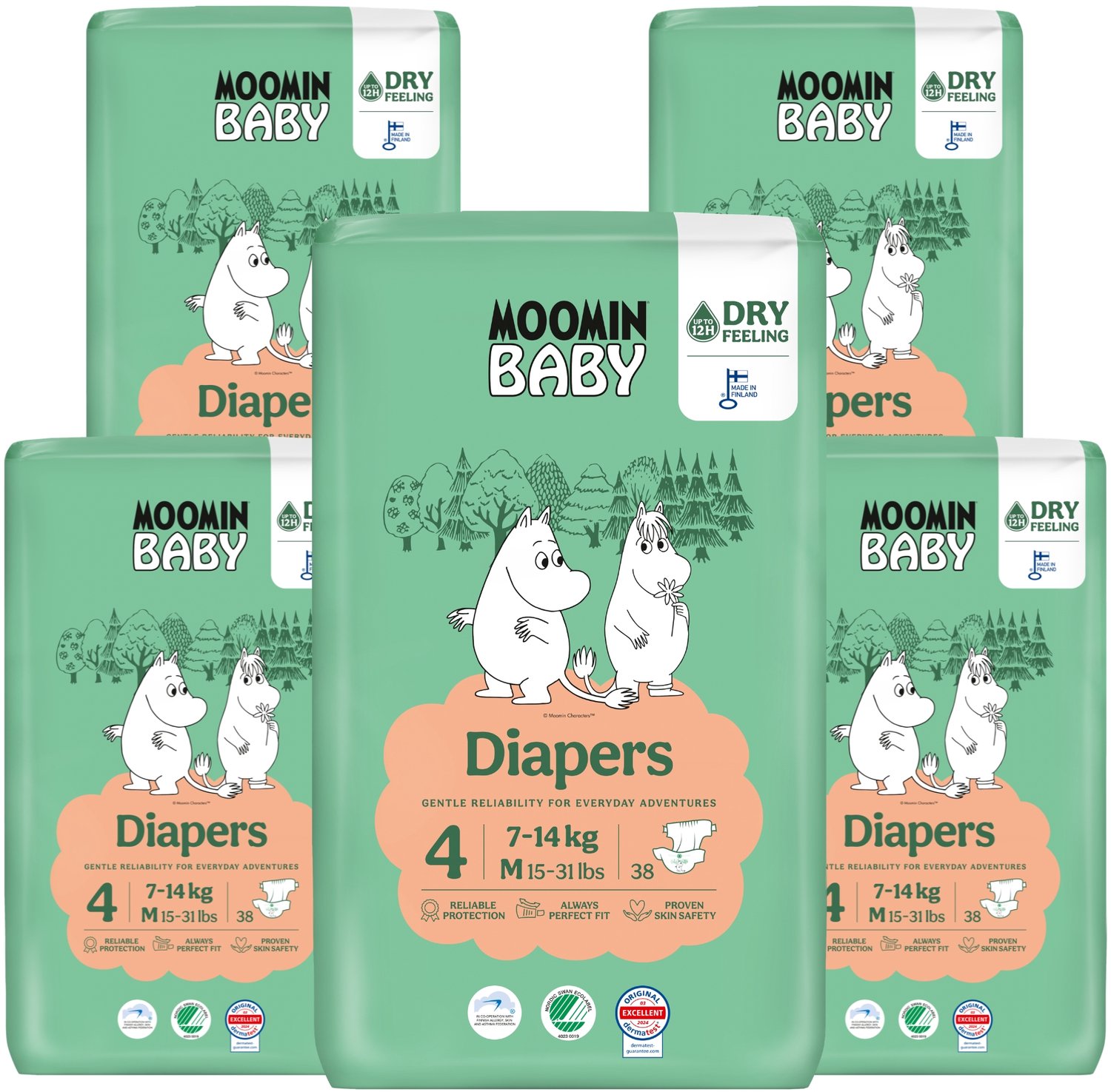 Moomin Baby Eco luiers maat 4 | 190 stuks