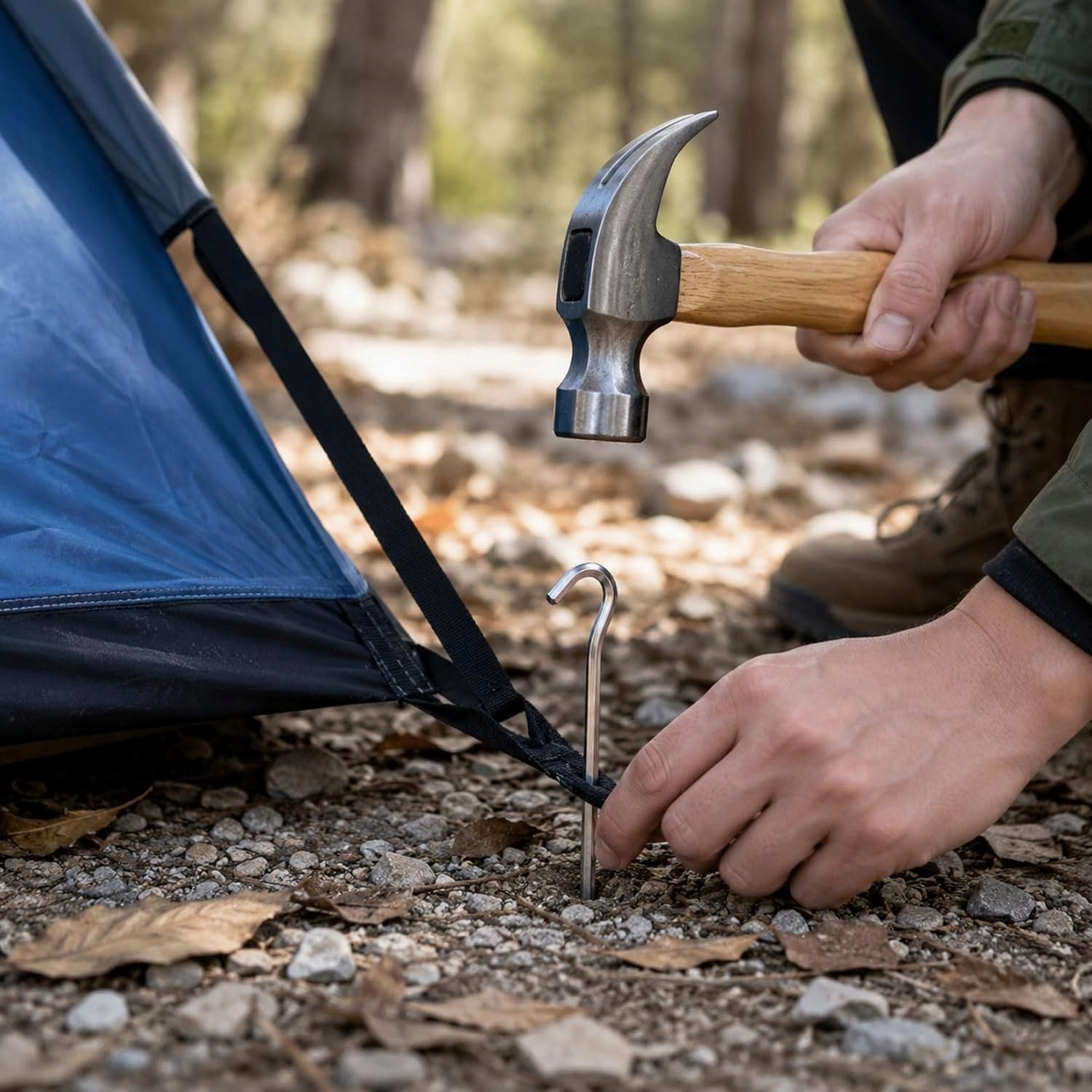 25x Sterke Metalen Tent Haken - 18cm - Merkloos Kampeer Accessoire