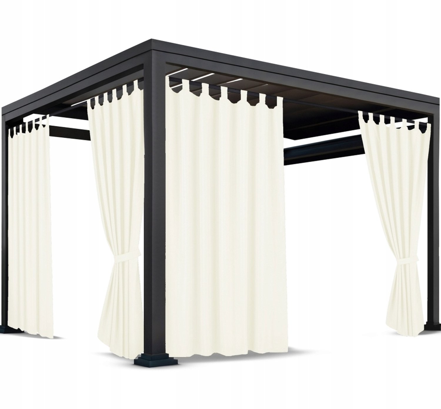 Waterdichte Terrasgordijnen 155x250 cm met Lusjes - Tuin & Balkon