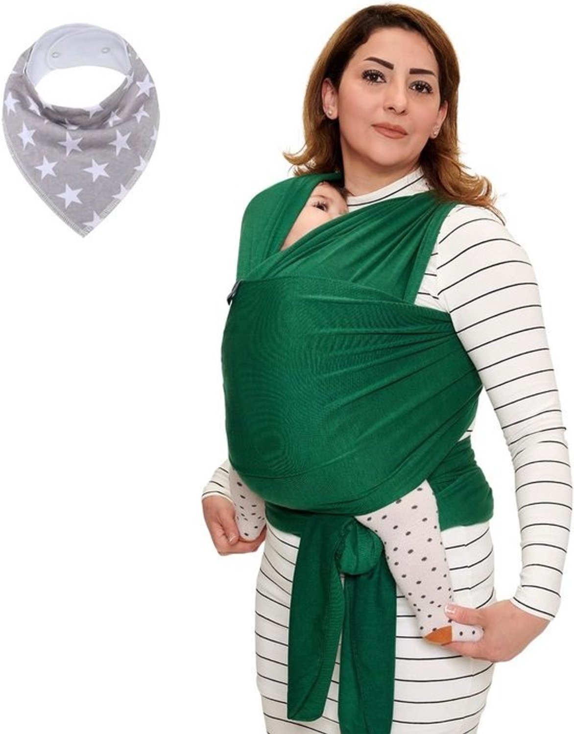 Ergonomische draagdoek - Maagdelijk groen - Voor baby's en peuters