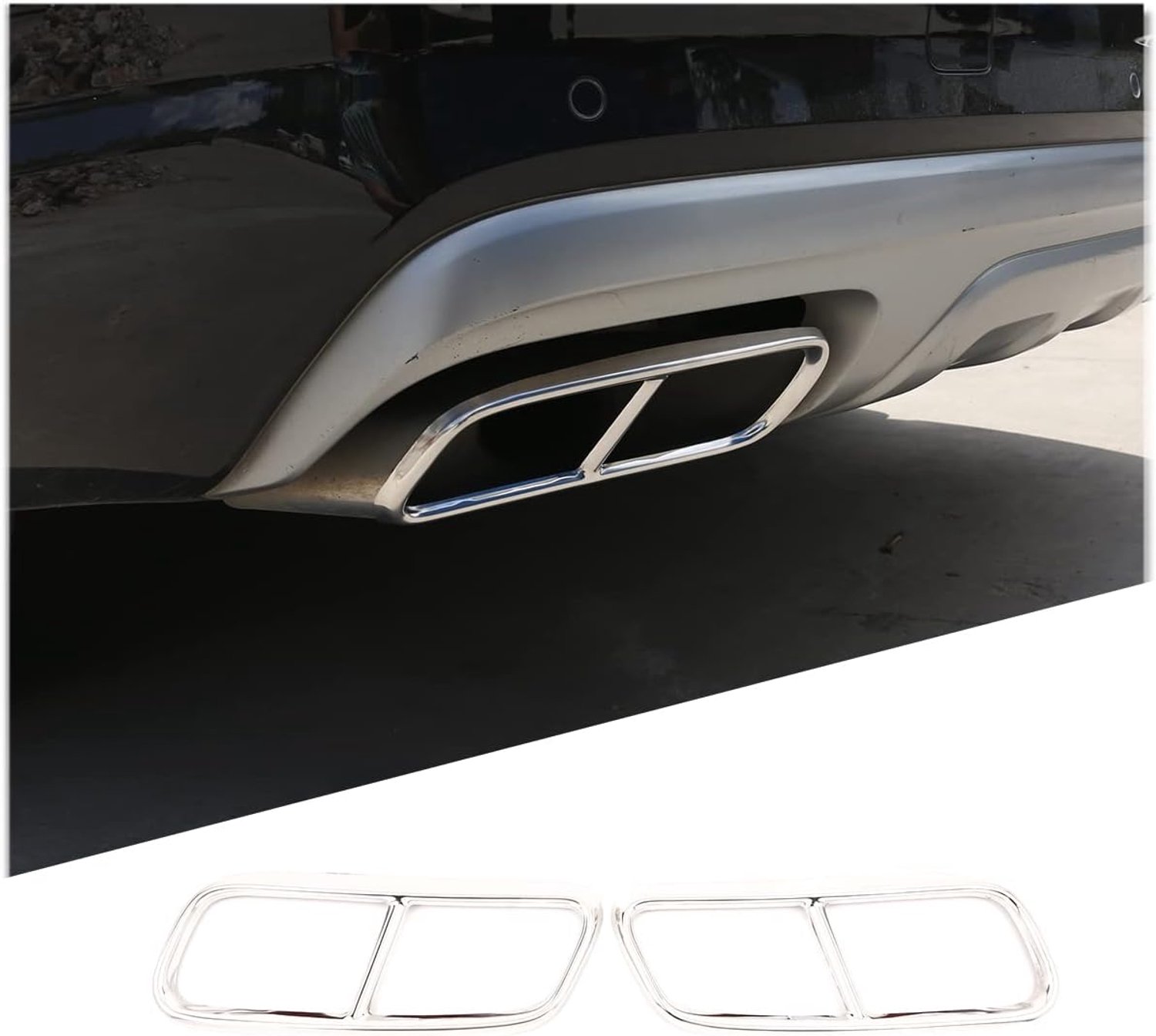 2pcs Chrome Stainless Steel Car Exhaust Pipe Cover Trim For Q7 2016-2019 Accessories - ShopVlot