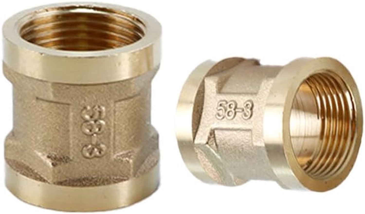 Twee stuks messing aansluiting G3/4 inch - vrouwelijke schroefdraad - dubbele socket - ShopVlot