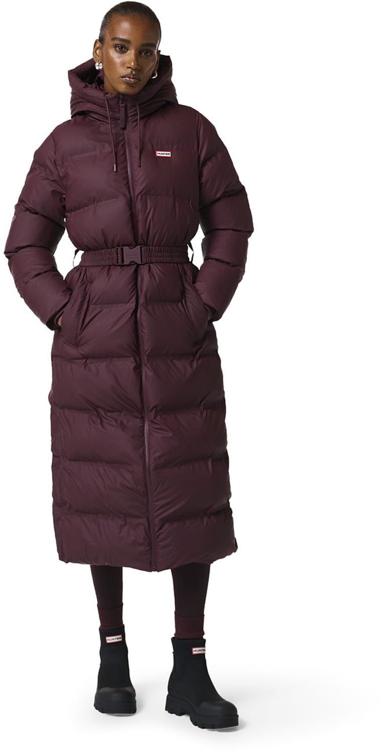 Hutchison PU Sonic Welded Long Puffer Jacket Dames Jas Polyester Rood
