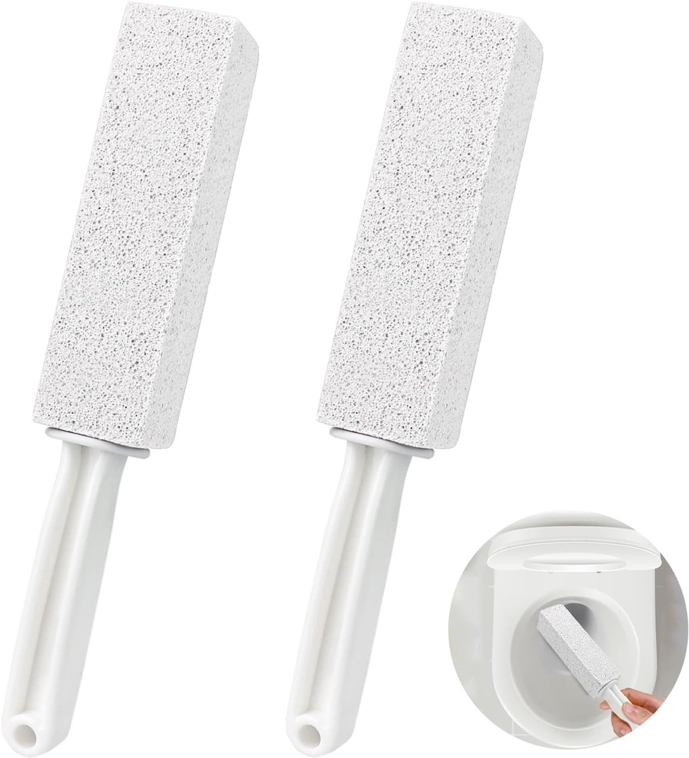 2 Pack Pumice Stone voor Toilet en Keuken, Ideaal voor het Verwijderen van Kalk, Roest en Vlekken in Badkamer en Huishouding