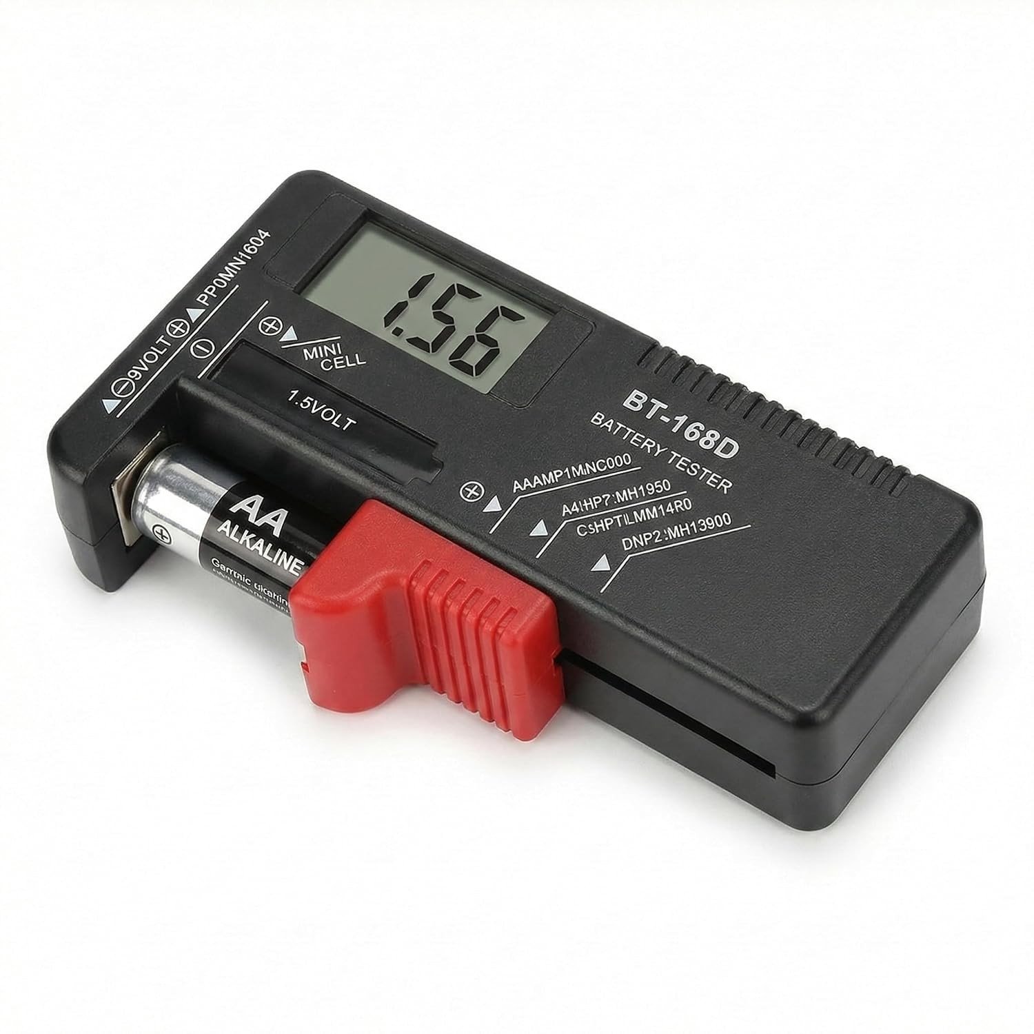 Digitale Batterijtester - Zwart - Compact - LCD Display - Voor AA, AAA, C, D, 9V en Knoopcellen