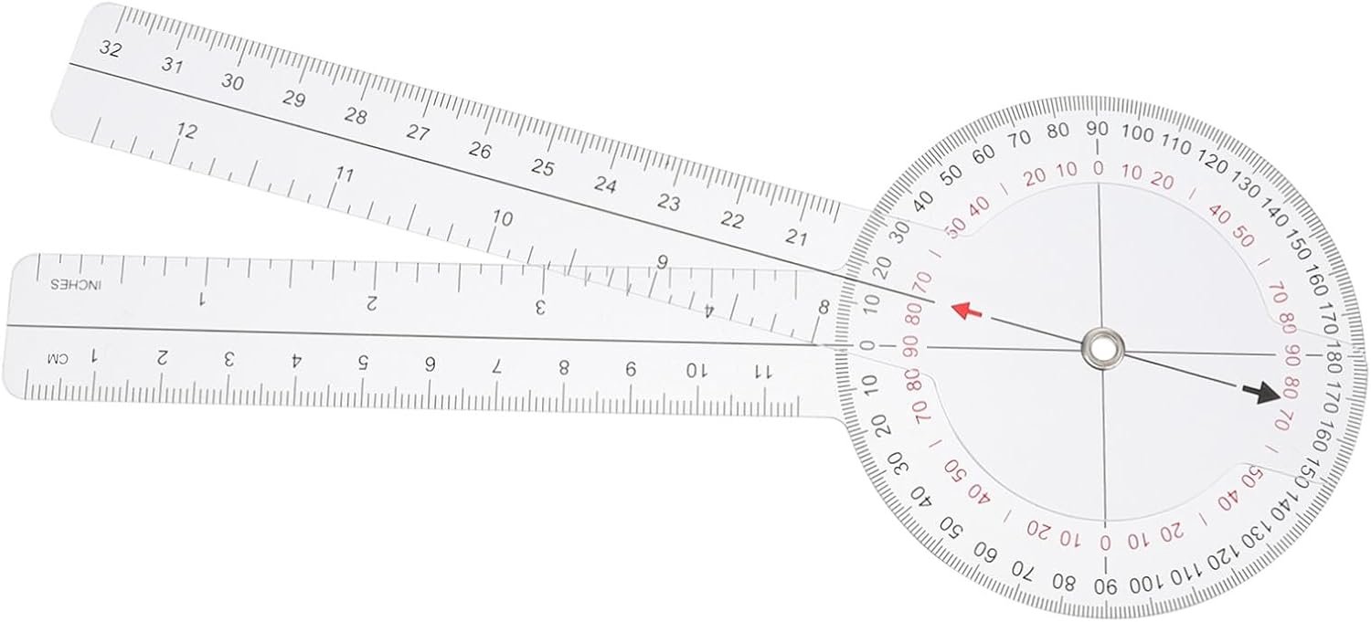 Plastic Hoekliniaal Goniometer met Nauwkeurige Meting Transparant Ontwerp Duurzaam Meten van Gewrichtsbewegingen Bij Fysiotherapie Revalidatie Draagbaar Veelzijdig Inzetbaar