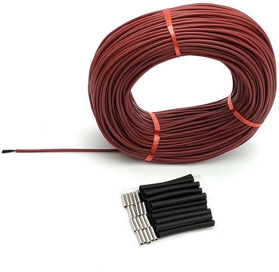 Lyrlody Verwarmingsdraad, φ3mm 33Ω 200℃ Koolstofvezel Siliconekabel (50M) — afbeelding 4