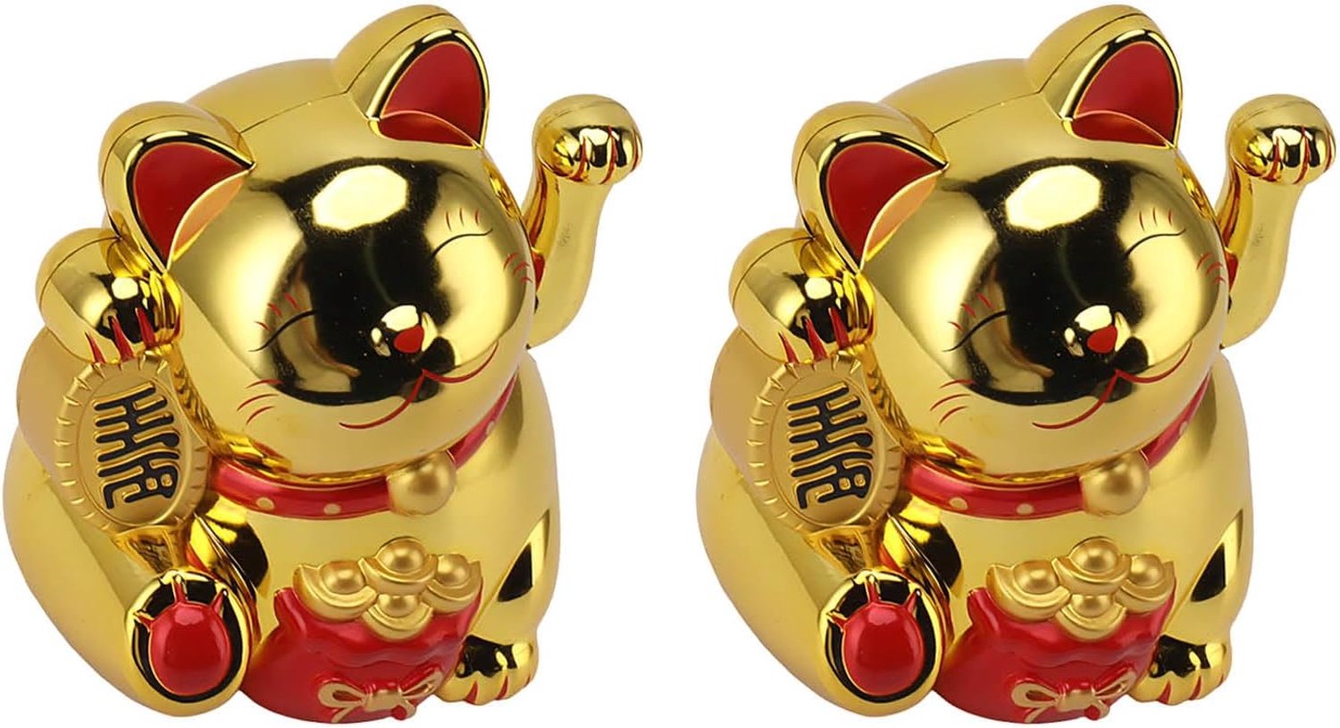 Elektrisch Schattig Wenkend Gelukskat Zwaaiend Armornament Binnen Geluk Zegen Geschenk, Chinees Welvaart Kat Beeldje voor Bureau, Woondecoratie en Winkelopening (MLY11020-4 Goud)