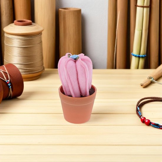 2 Stuks Cactus Naaldkussen met Plastic Bloempot Realistisch Groen Pincushion voor Quilten Borduren Compact Lichtgewicht Naaigerei Organizer voor DIY Handwerk — afbeelding 4