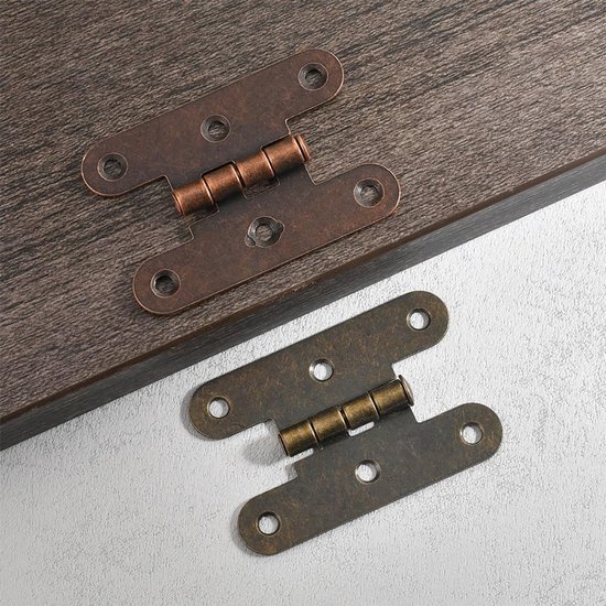 2 stuks 55 * 38mm H-type Kast Onzichtbare Scharnier Antiek/Rood Brons Ijzer Decoratieve Scharnieren for sieraden Houten Dozen Meubelbeslag(Antique Bronze 2pcs) — afbeelding 4
