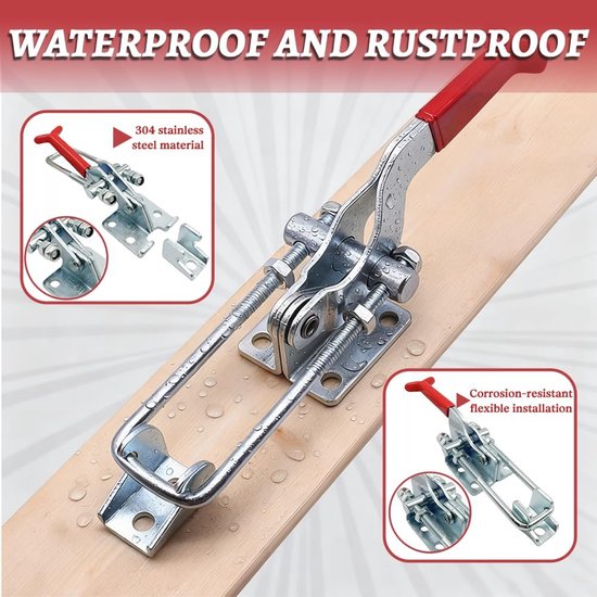 4 stuks kniehendelspanners, metaal, spansluiting, groot, 35 mm, verstelbare kliksluiting, kistsluiting, kapslot, hendel, snelsluiting, spansnapper voor kast, deur, kisten, koffer — afbeelding 4
