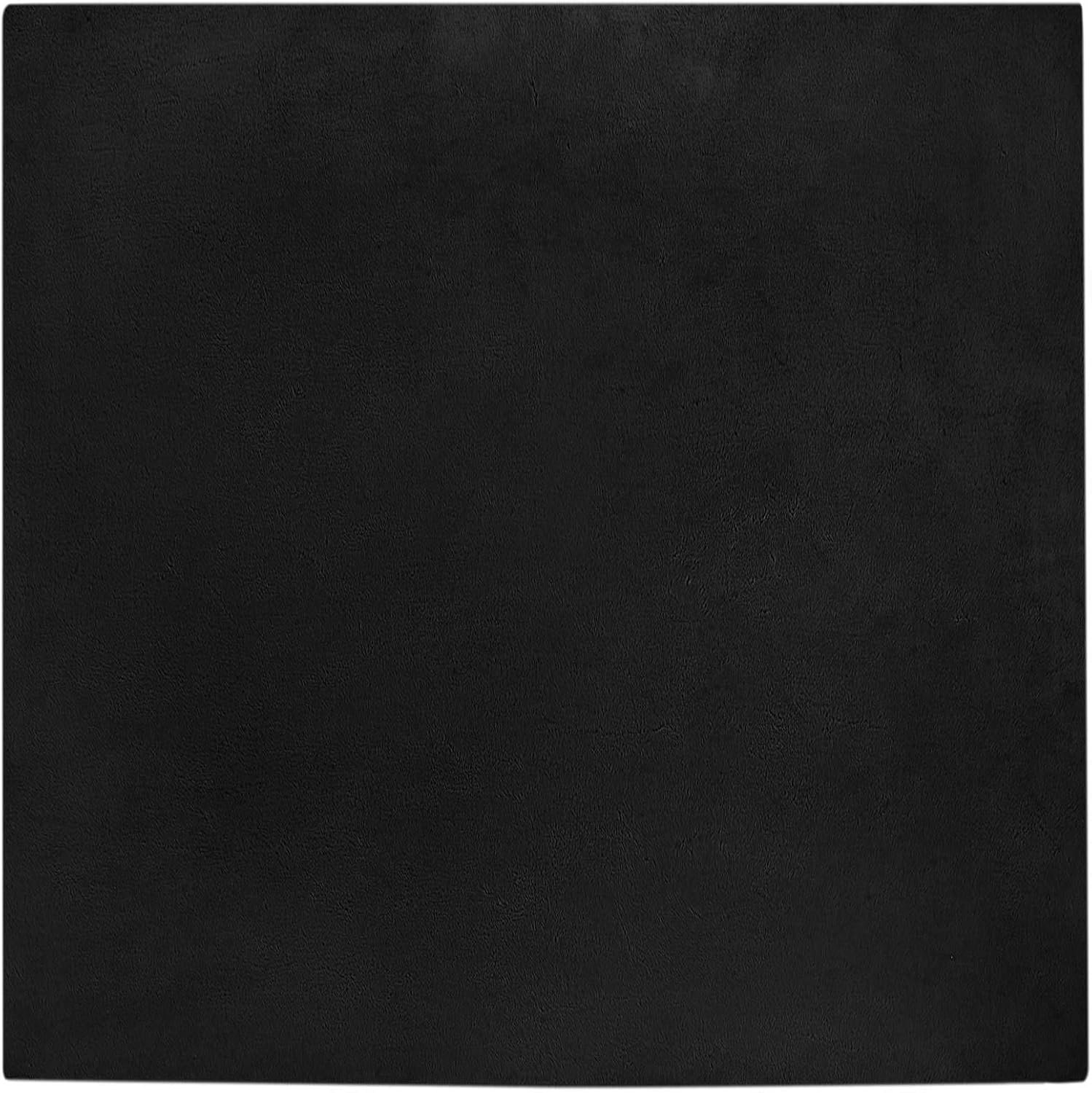 Kunstmatig konijnenbont tapijt van polyester, zwart, zacht tapijt voor woonkamer, slaapkamer, modern design, fluweelzacht oppervlak, handwasbaar, pluche stijl