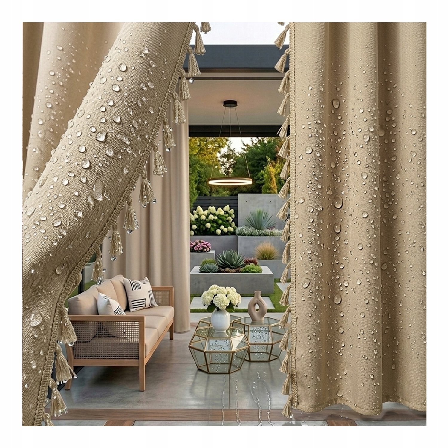Waterdichte Tuindoek Gordijn 80x200cm - Beige - Privacy & Zonwering