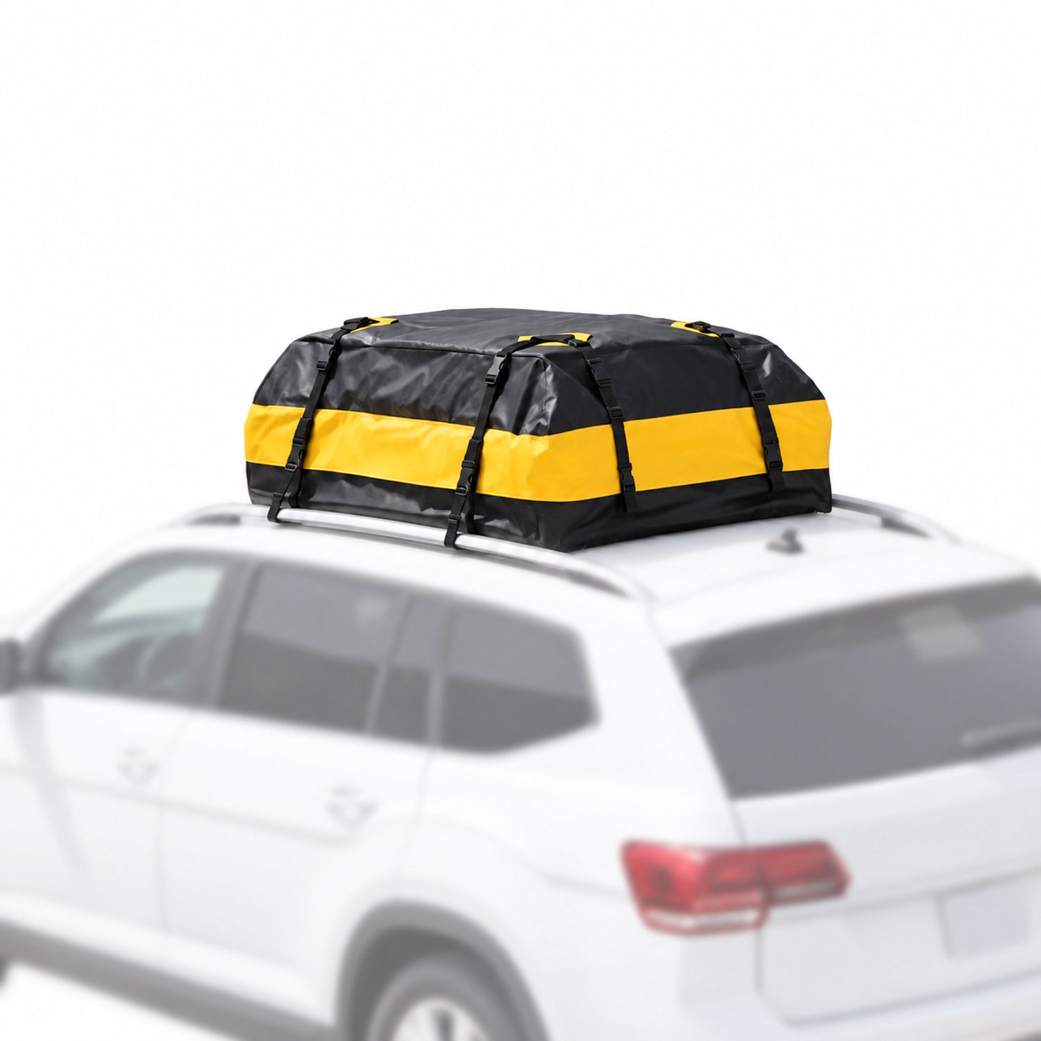 Marqs Daktas auto - Dakkoffer - Opvouwbaar - Compact opbergen - Waterdicht - 50kg draagvermogen - Zwart Geel - 112x86x43cm