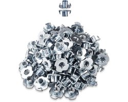 LIKERAINY 4 Piece T Nuts M5 x 8mm Metal T Nut Furniture Threaded Inserts for Woodworking Climbing Holds Furniture Legs - ShopVlot