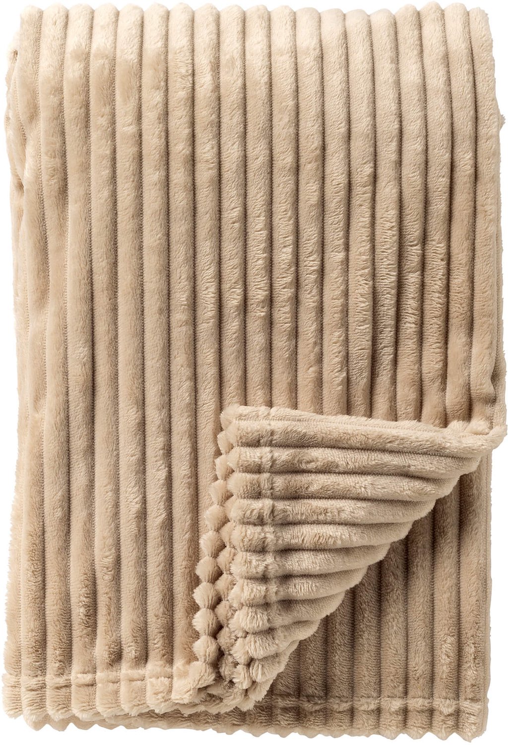 Dutch Decor MARTHY - plaid 140x180 cm - ribfluweel - gerecycled - Pumice Stone - beige Lichtbeige