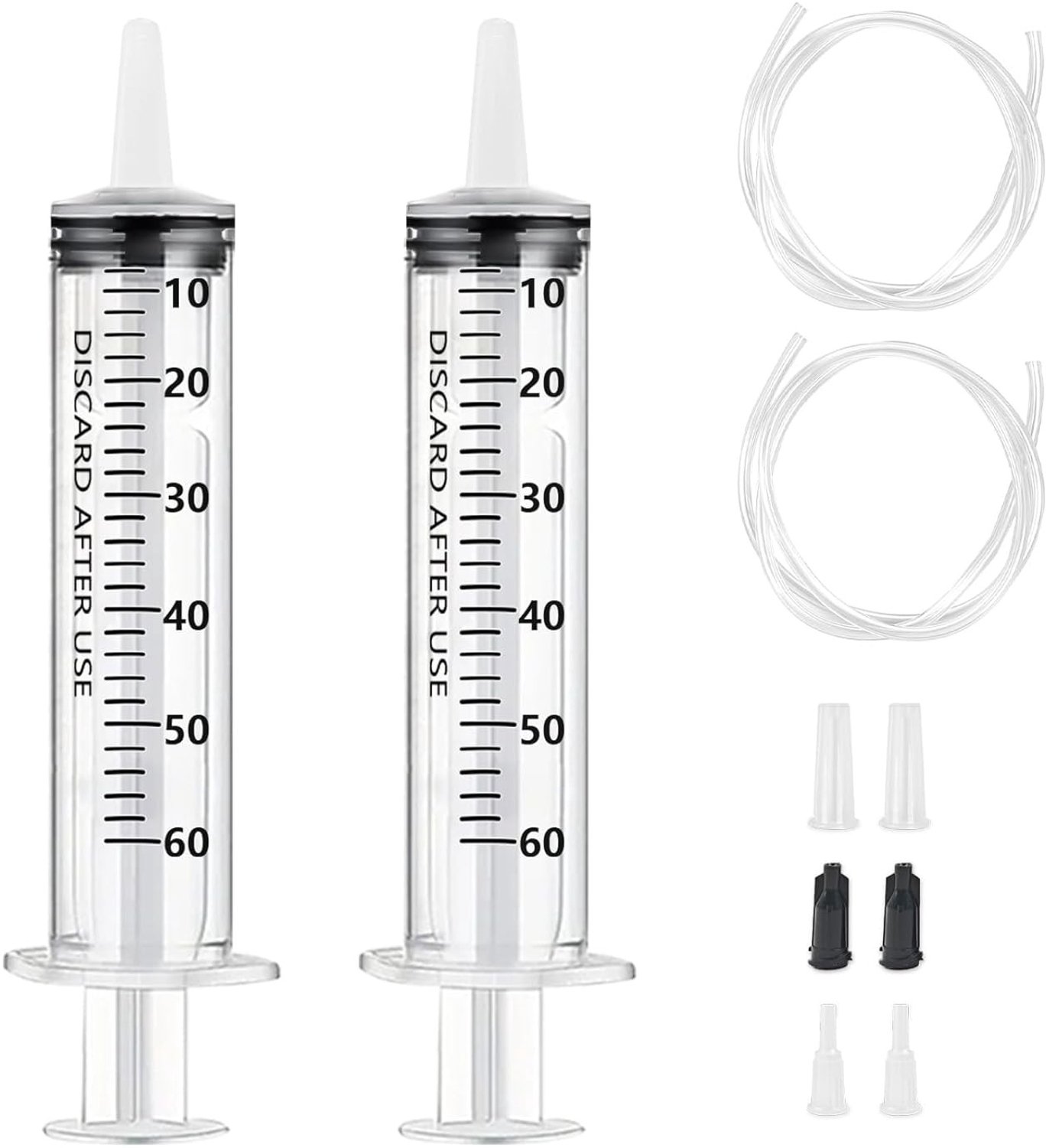 Spuitset - 60 ml - Herbruikbare Doseerspuiten met Slang - Voor Laboratoria en Industrie