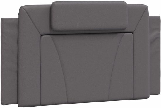 Viana Hoofdbordkussen, grijs, 100 cm, kunstleer, zacht schuimkussen voor rugondersteuning, vuilafstotend, wandmontage met riemen, luxe look — afbeelding 5