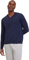 FALKE Basic Lambswool V-Neck elegante klassieker wol trui heren blauw - maat L