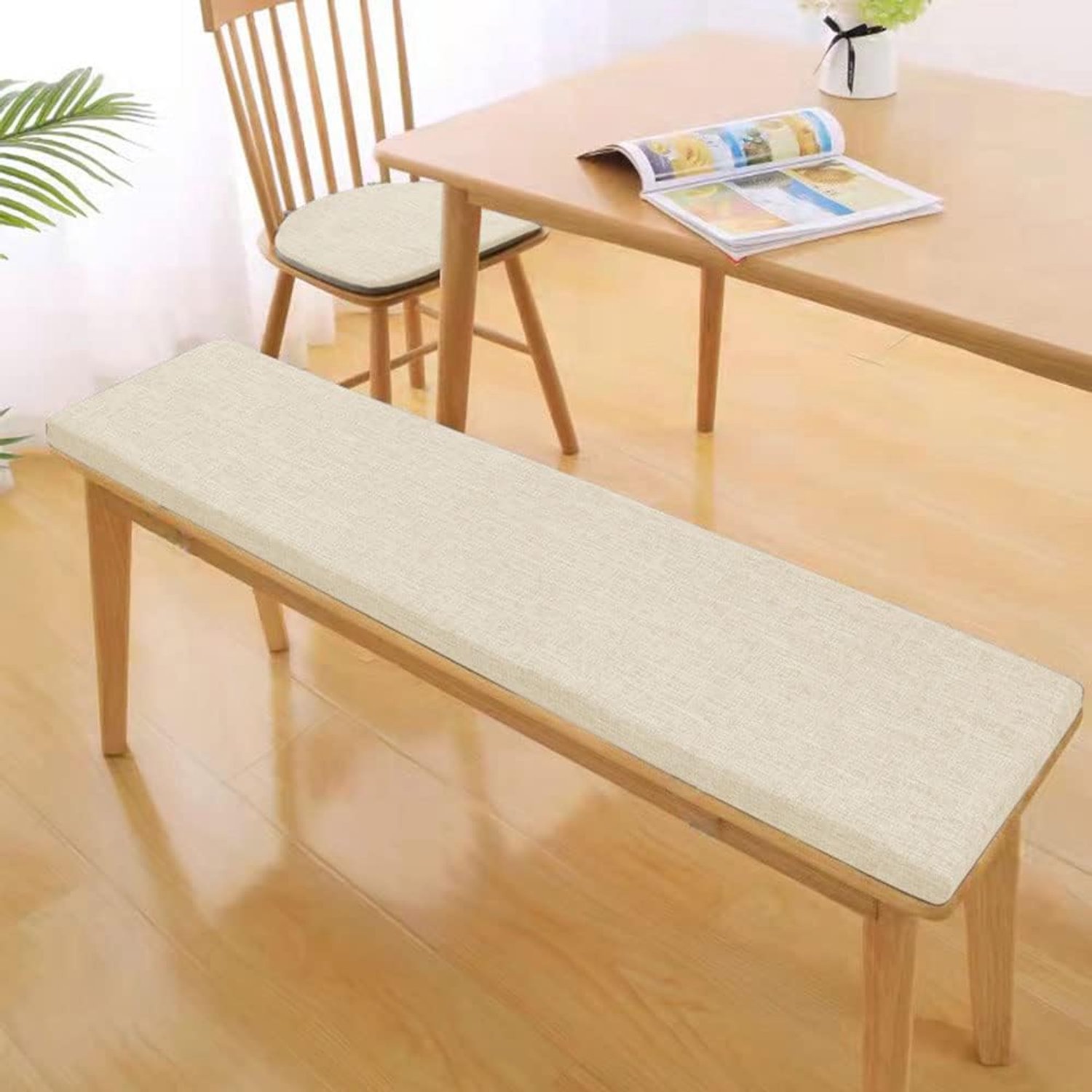 Bankkussen voor buiten, zacht en comfortabel, 100 x 45 x 5 cm, tuinmeubelkussen voor binnenplaats, balkon (180 x 45 x 5 cm, wit)