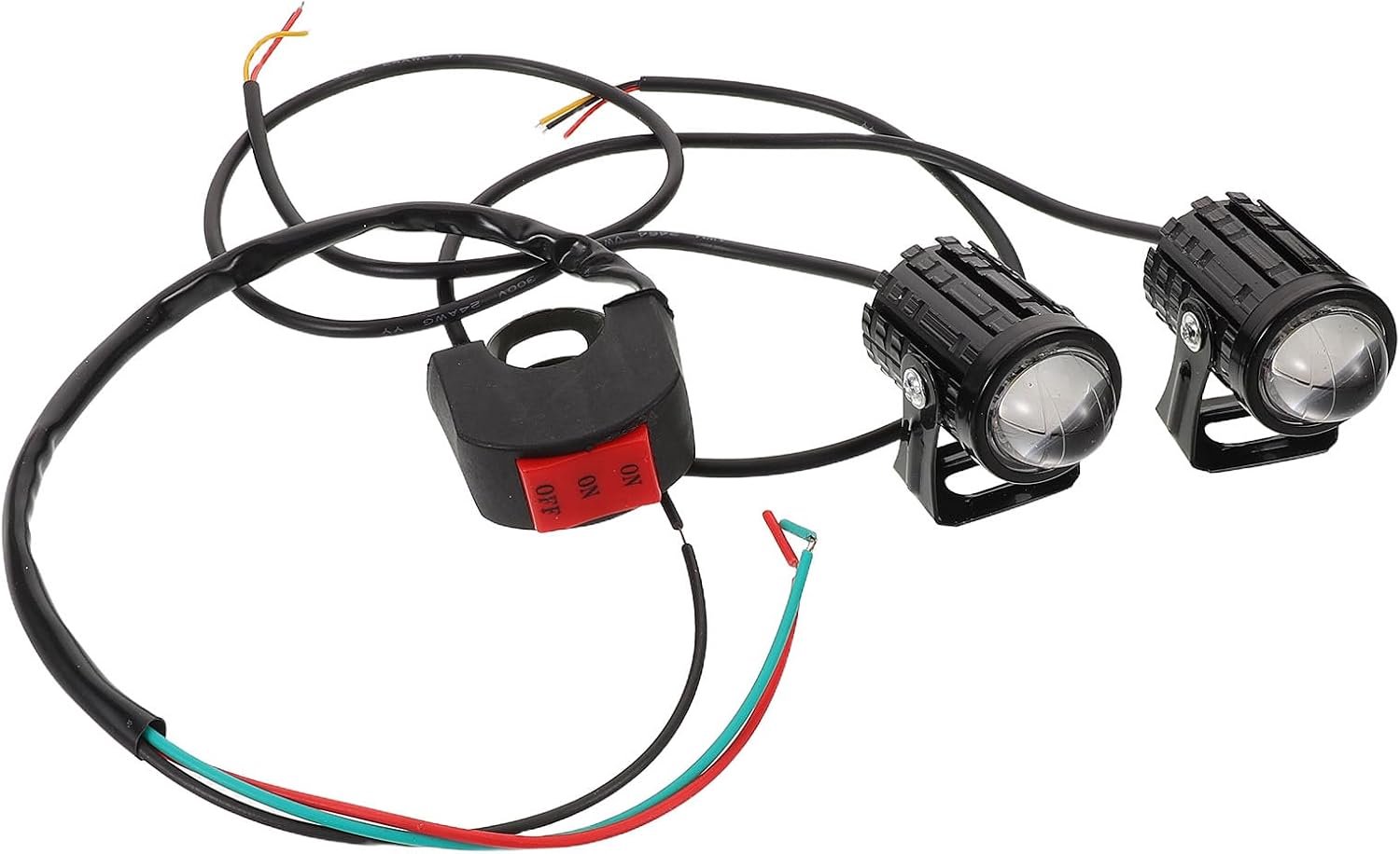 Happyyami 2 stuks Motorfiets Led Rijverlichting Super Heldere Koplamp Mistlamp Front Extra Verlichting met Hoog Laag Stroboscoop Beam Schakelaar voor ATV UTV Fiets Vrachtwagen Boot
