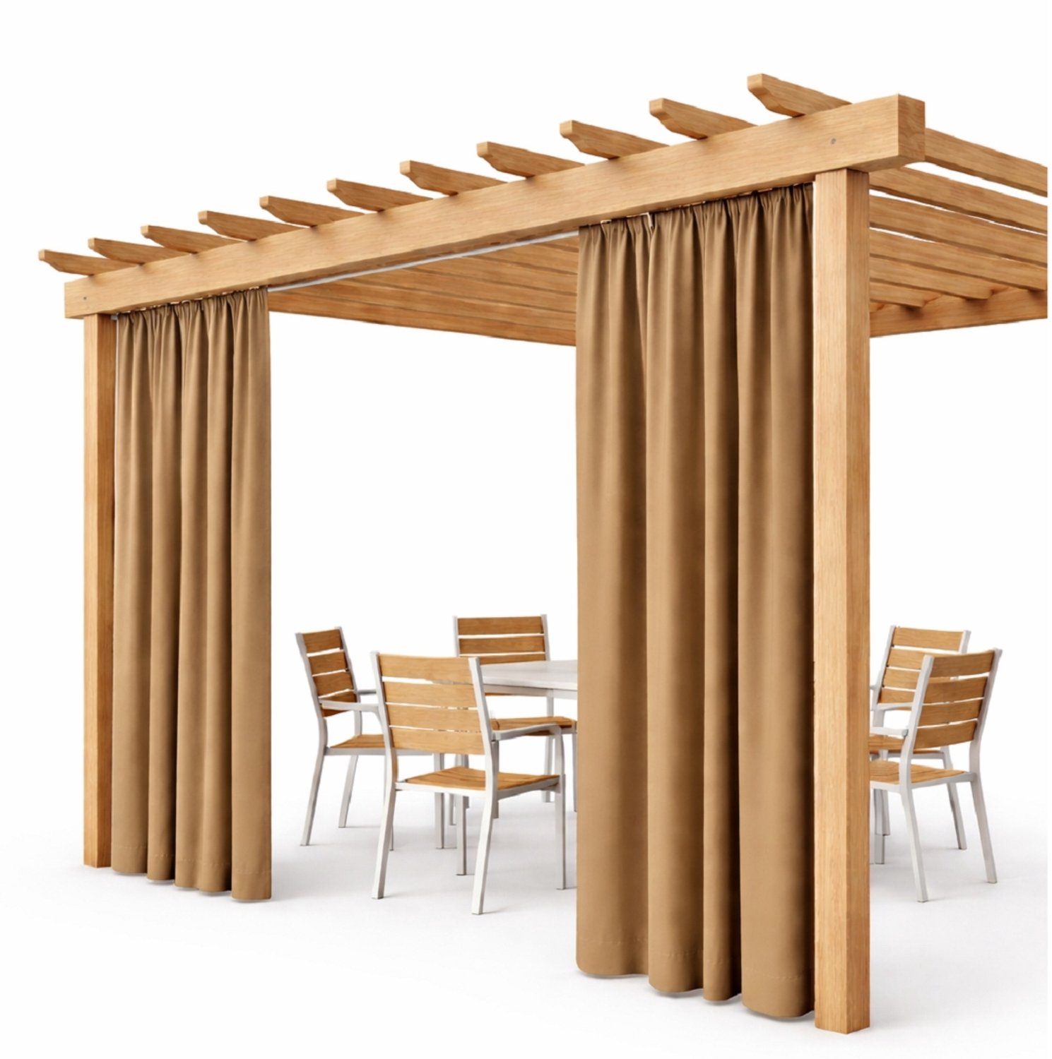 Waterdichte Tuindoek Gordijn 155x230cm Beige voor Pergola & Terras
