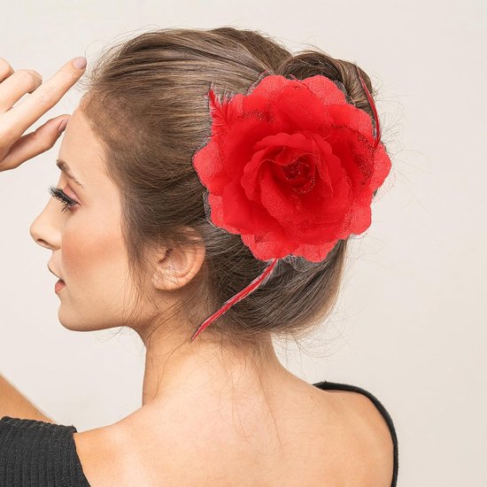 3 stuks bruidsrozen haarspelden - Kunstmatige rozen haarclips voor dames, perfect voor feestelijke gelegenheden of een gala - Mexicaanse haarbloemen haarspeld hoofdversiering rood — afbeelding 5