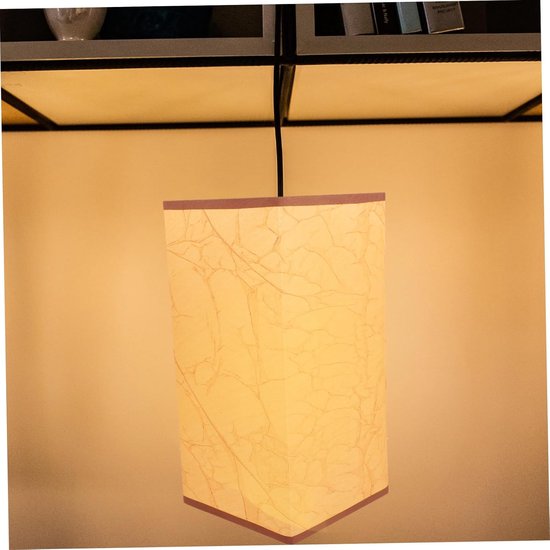 Vintage Vierkante Lampenkap van Papier voor Fitting Stijlvolle Slaapkamer Lampenkap met Lichtblokkering Accessoire voor Retro Interieur — afbeelding 4