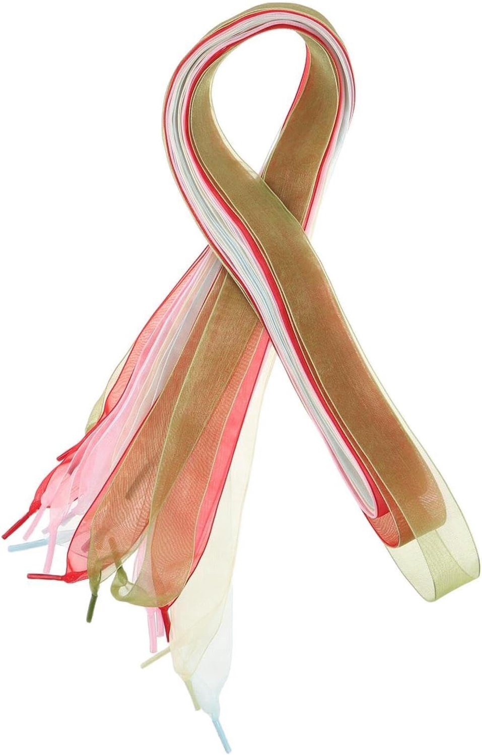 6 Paar Kleurrijke Organza Schoenveters voor Dames Meisjes Decoratieve Kant Lintveters voor Sneakers Laarzen Pumps Veelzijdige Stijlvolle Vervangende Veter